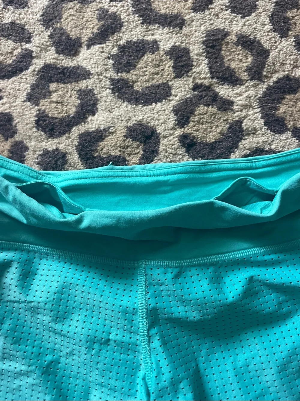 lululemon athletica turquoise perforated athletic shorts
